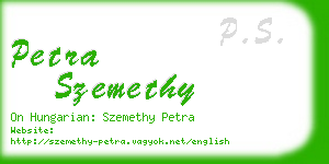 petra szemethy business card